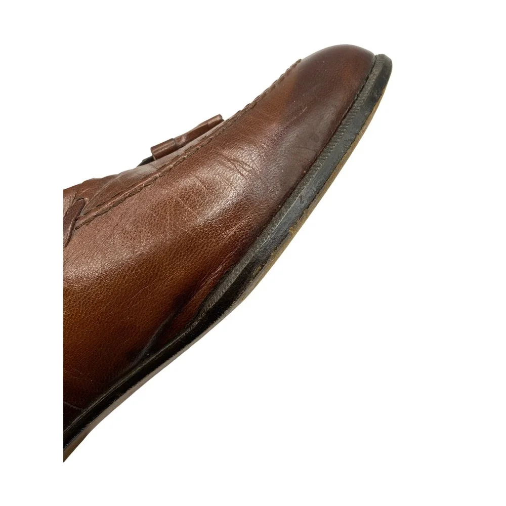 VTG Bally Switzerland Brown Leather Tassel Loafers Wing Beltic 612 Mens Size 9 M